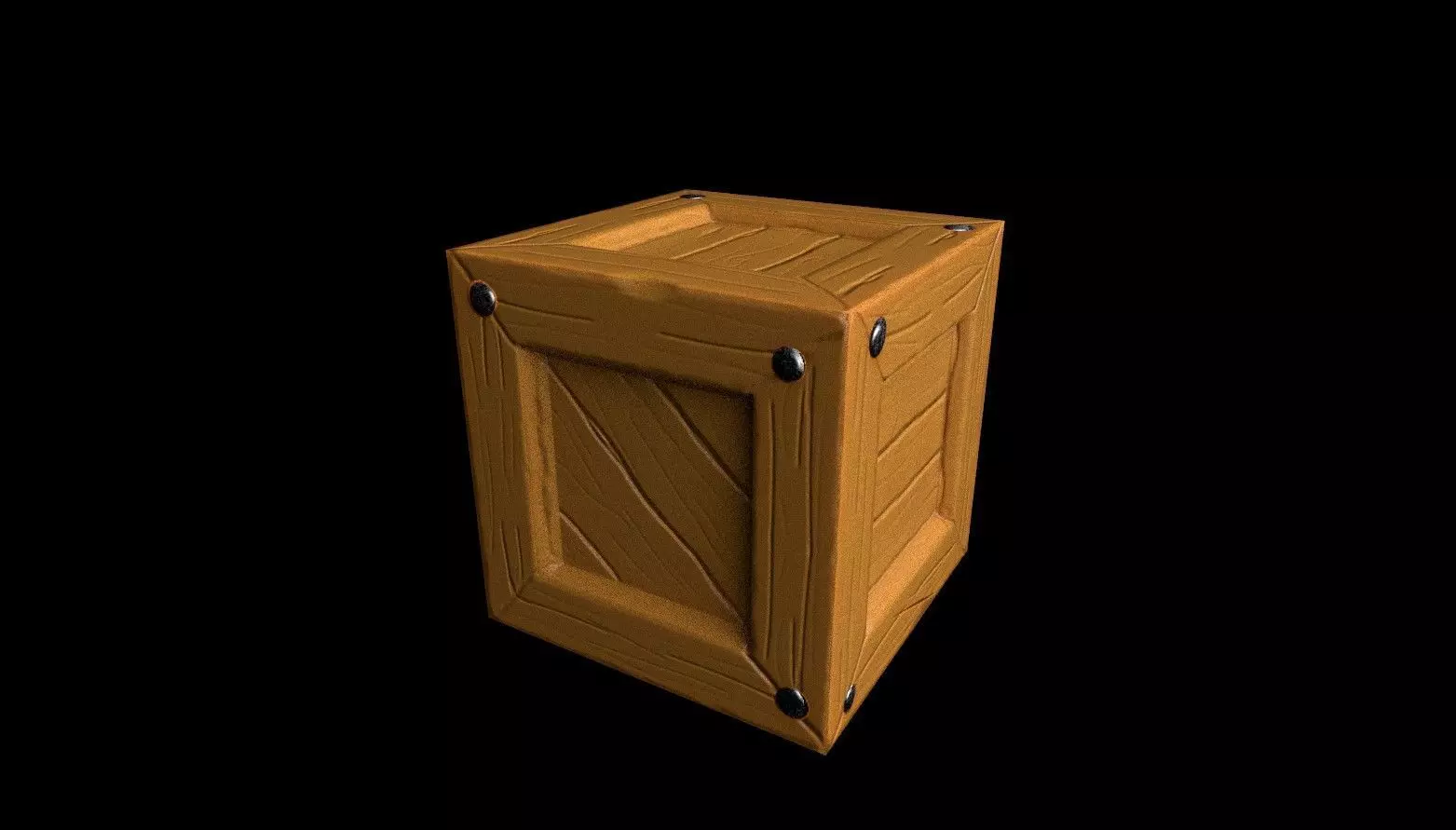 Wooden Crate Free low-poly 3D model
