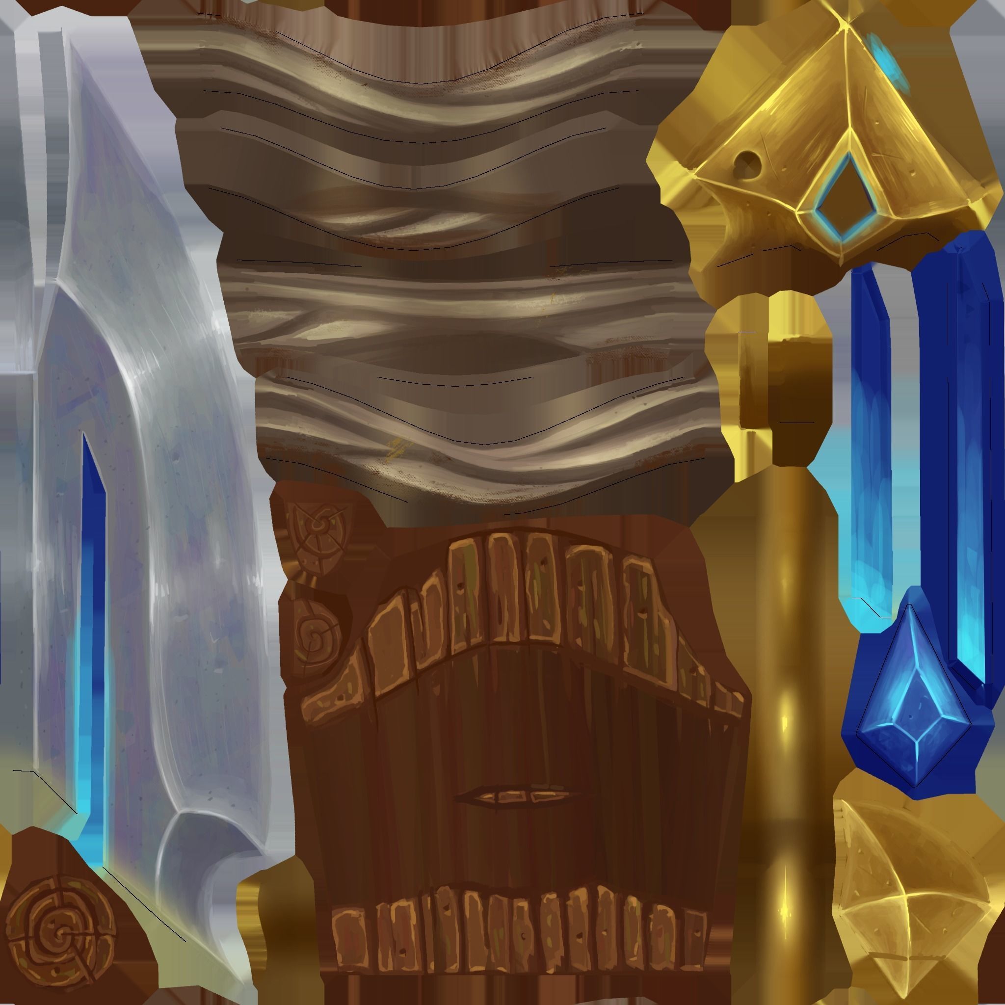 Weapon Knife Low-poly 3D model_1