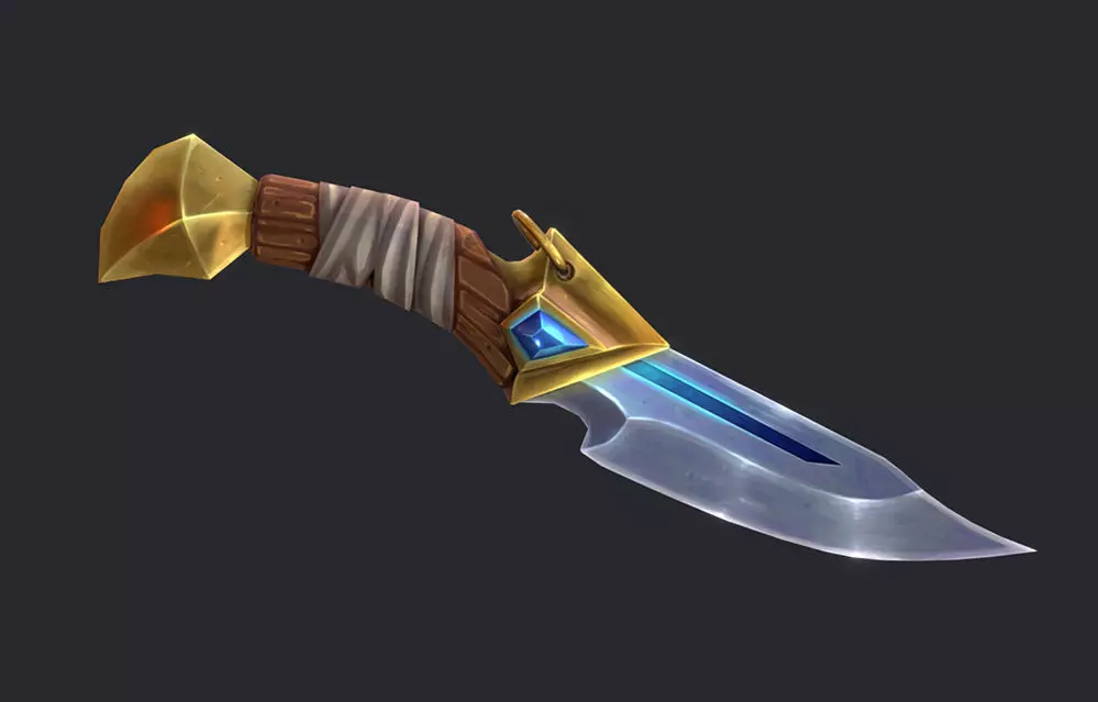 Weapon Knife Low-poly 3D model_0