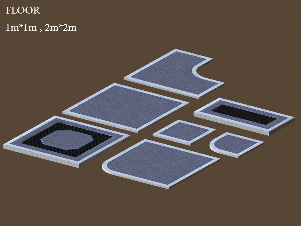 modular spaceship interior Low-poly 3D model_7