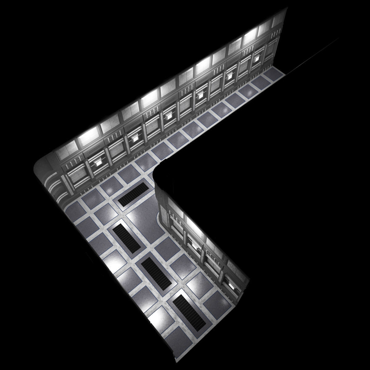 modular spaceship interior Low-poly 3D model_18