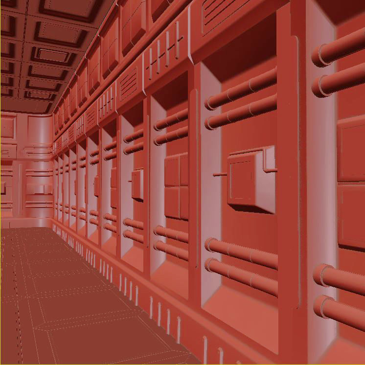 modular spaceship interior Low-poly 3D model_17