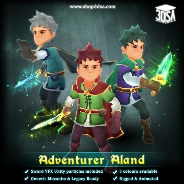 Adventurer Aland Low-poly 3D model