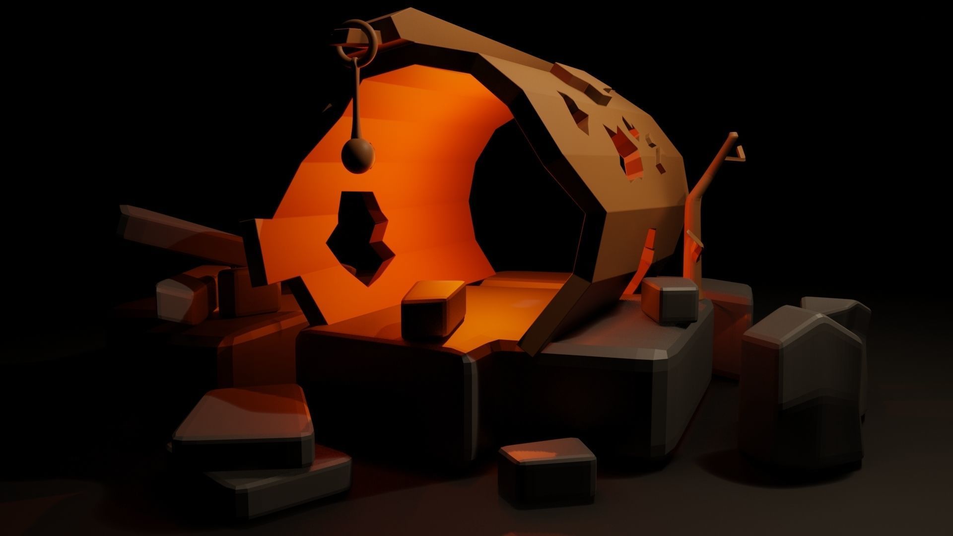 Decorative Log Free low-poly 3D model_4