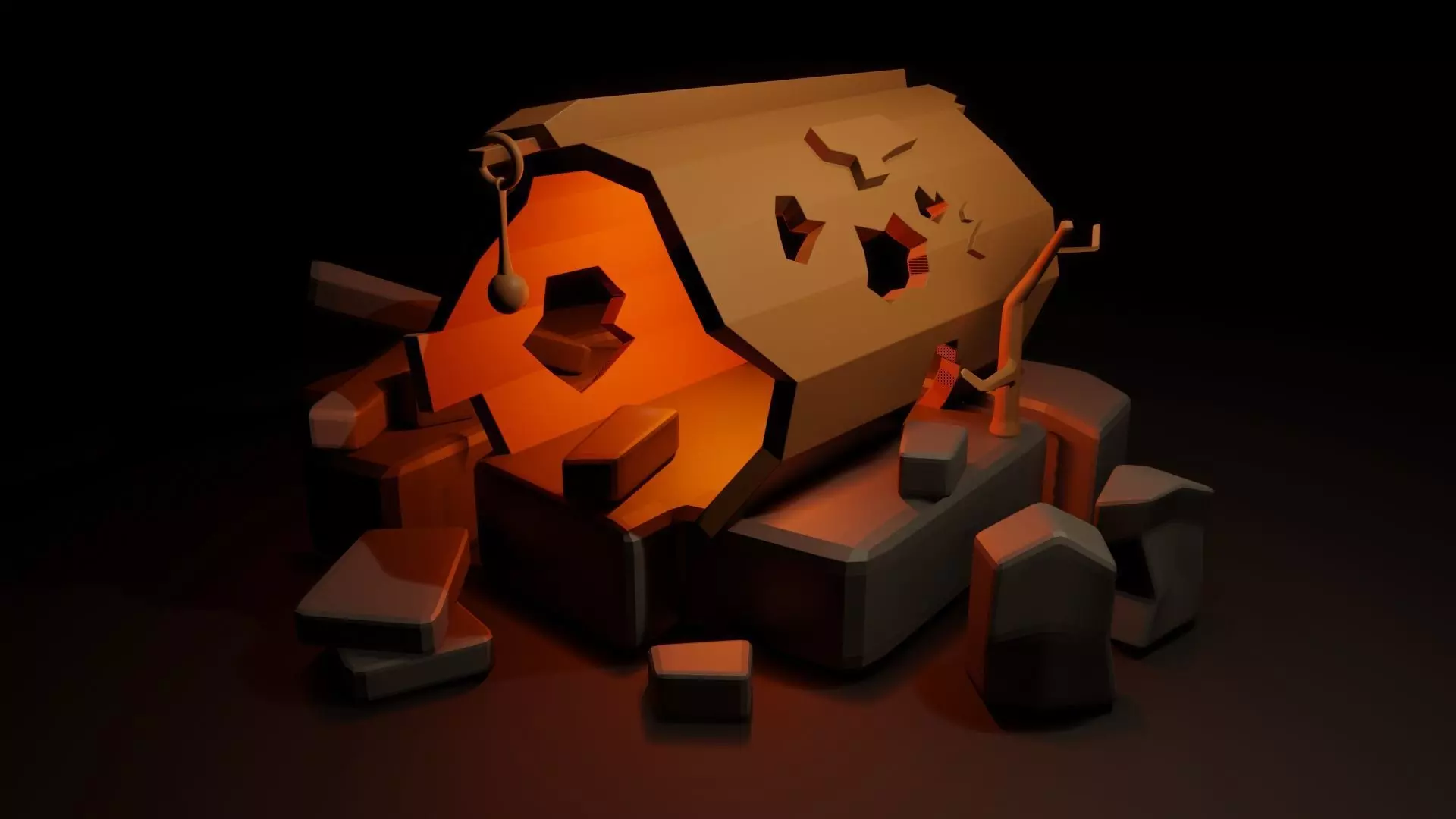 Decorative Log Free low-poly 3D model_0