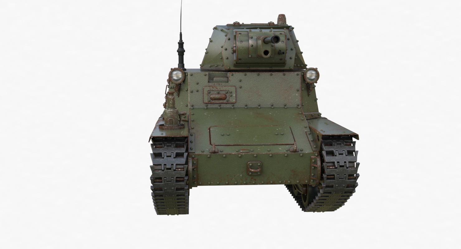 Tank L6 40 Green Ansaldo Fiat Italian Vray 3D model_33