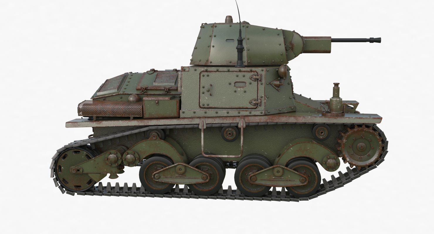 Tank L6 40 Green Ansaldo Fiat Italian Vray 3D model_42