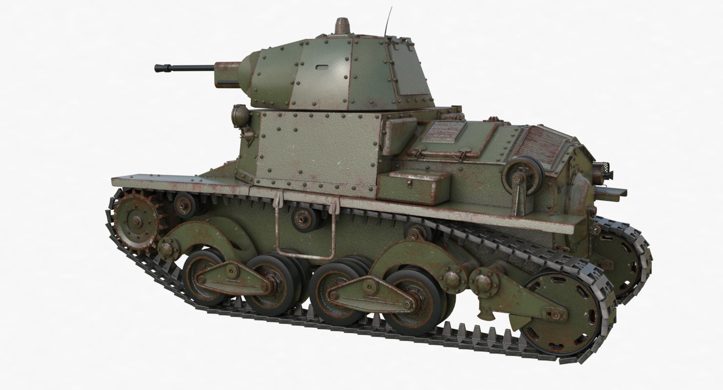 Tank L6 40 Green Ansaldo Fiat Italian Vray 3D model_57
