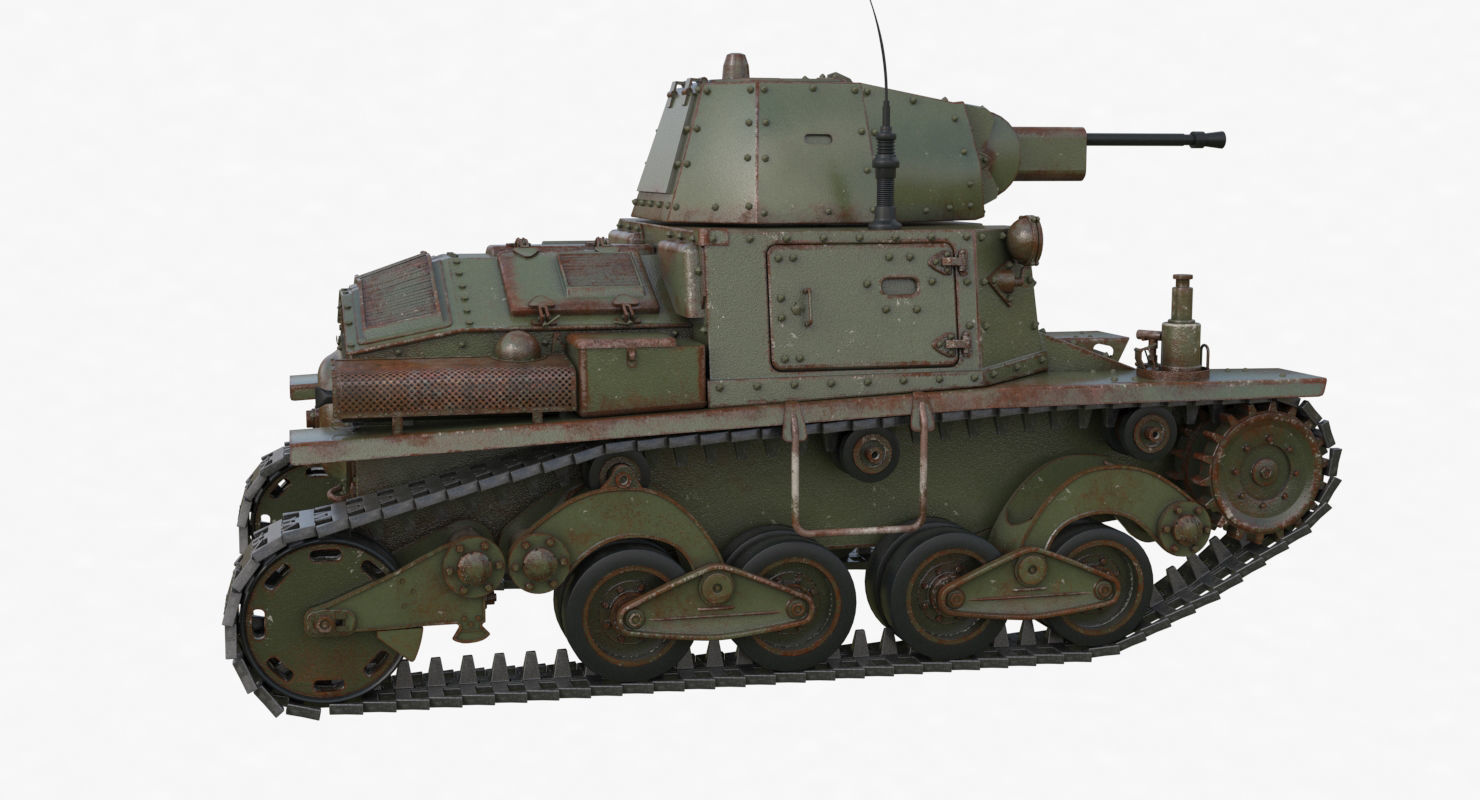 Tank L6 40 Green Ansaldo Fiat Italian Vray 3D model_45