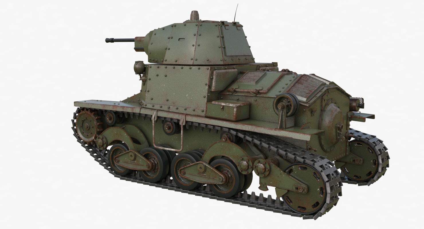 Tank L6 40 Green Ansaldo Fiat Italian Vray 3D model_58