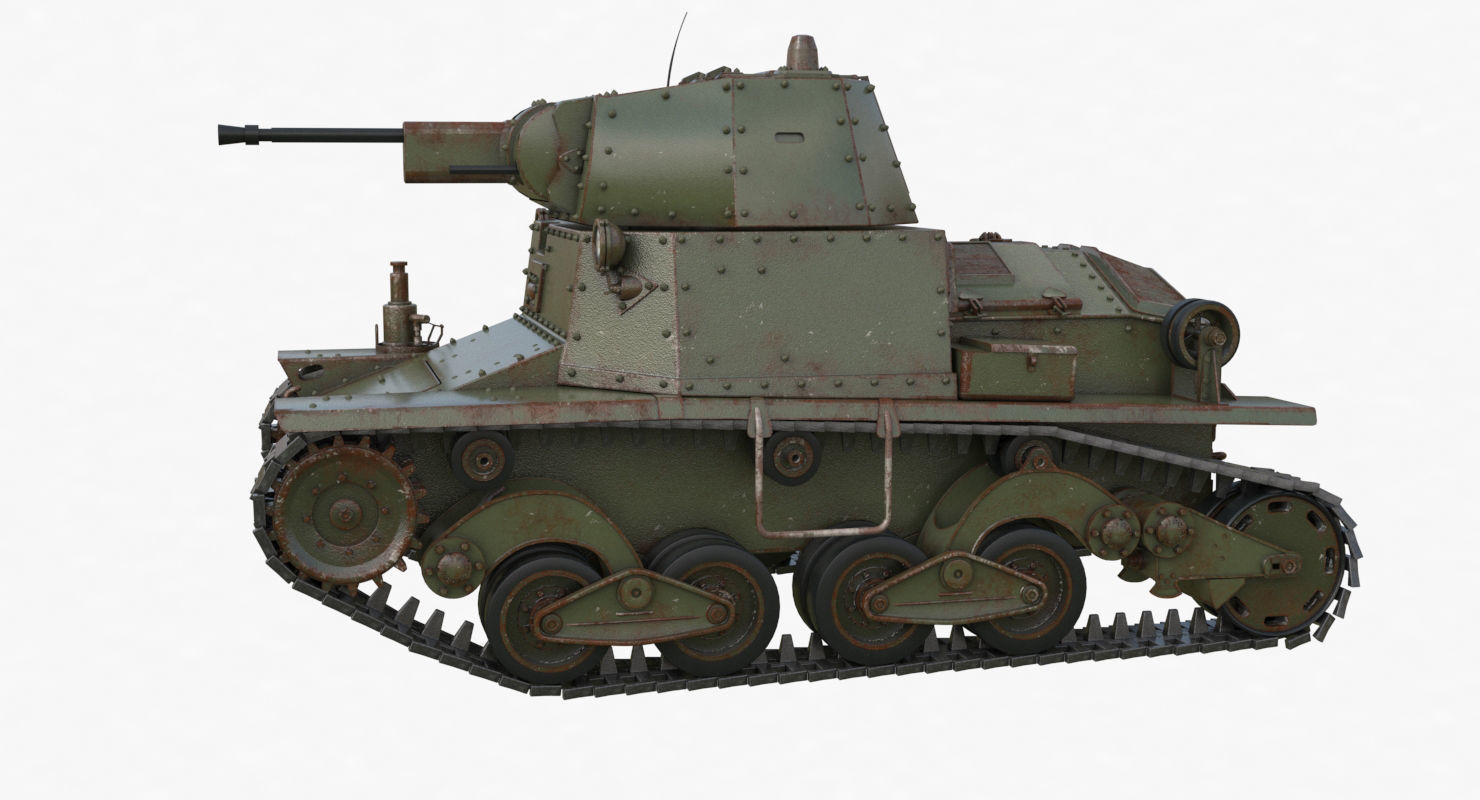 Tank L6 40 Green Ansaldo Fiat Italian Vray 3D model_63