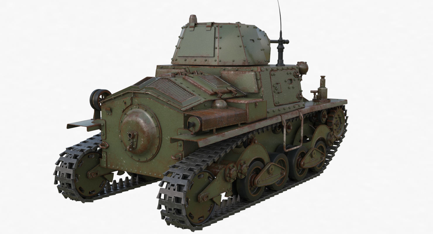 Tank L6 40 Green Ansaldo Fiat Italian Vray 3D model_48