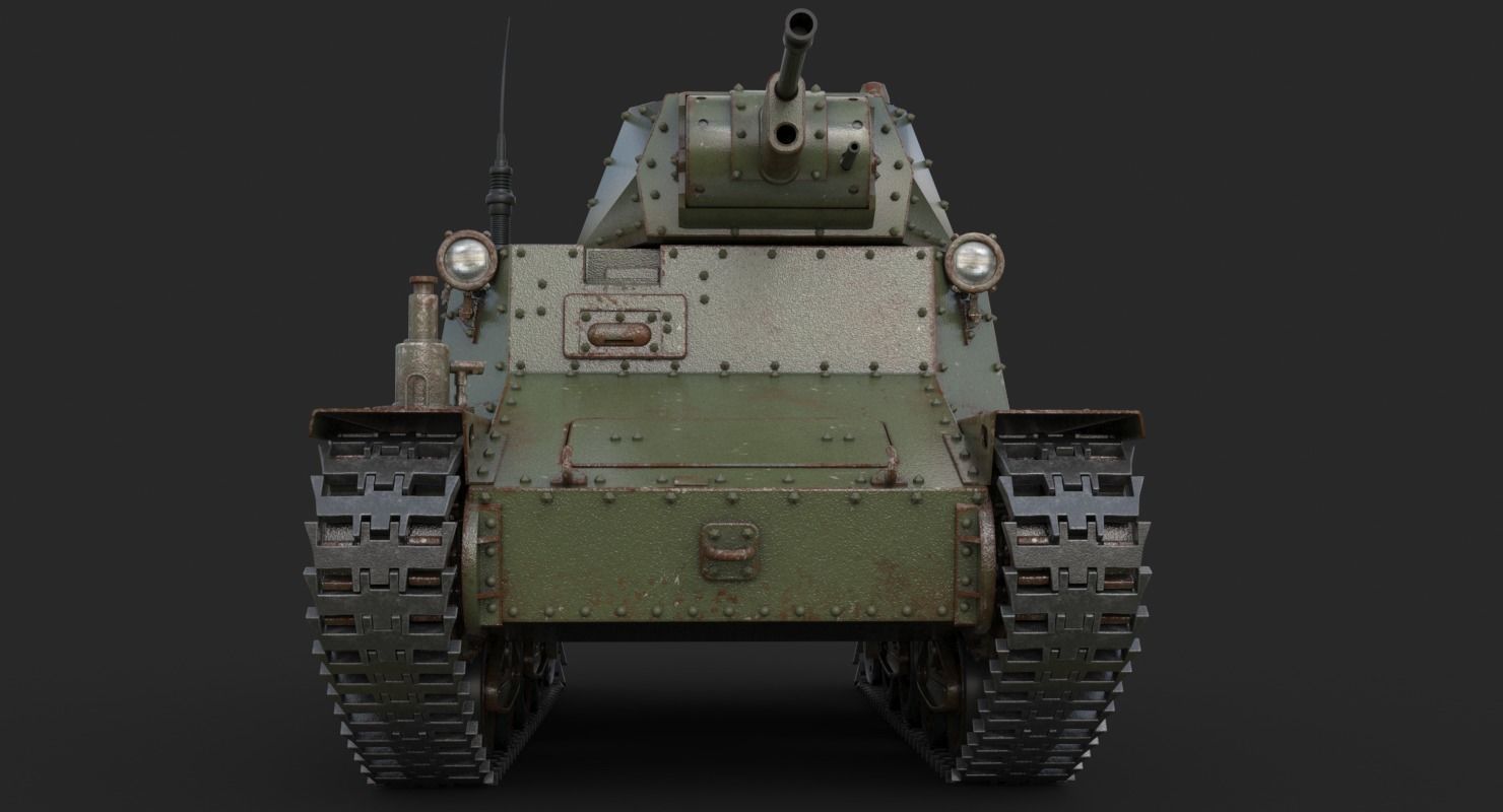 Tank L6 40 Green Ansaldo Fiat Italian Vray 3D model_12