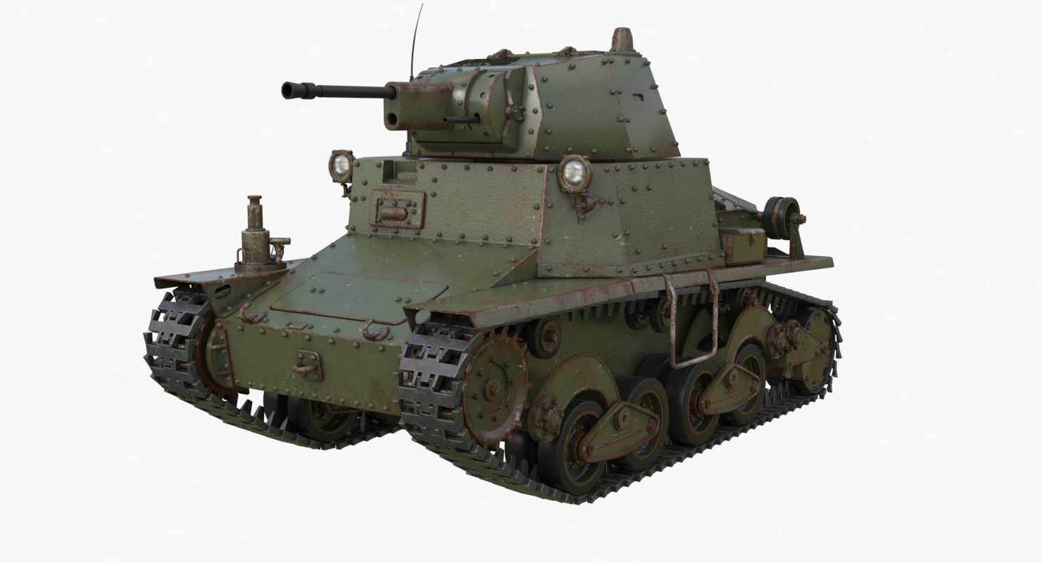 Tank L6 40 Green Ansaldo Fiat Italian Vray 3D model_32