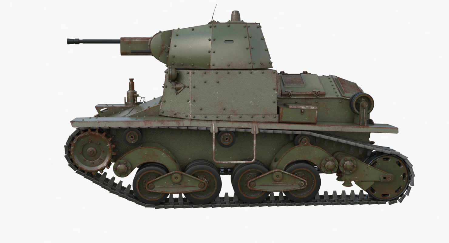 Tank L6 40 Green Ansaldo Fiat Italian Vray 3D model_61
