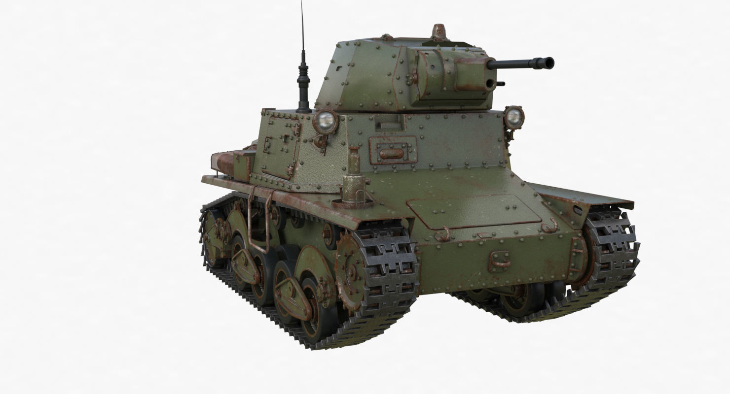Tank L6 40 Green Ansaldo Fiat Italian Vray 3D model_35