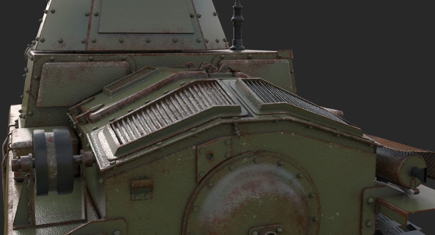 Tank L6 40 Green Ansaldo Fiat Italian Vray 3D model_19