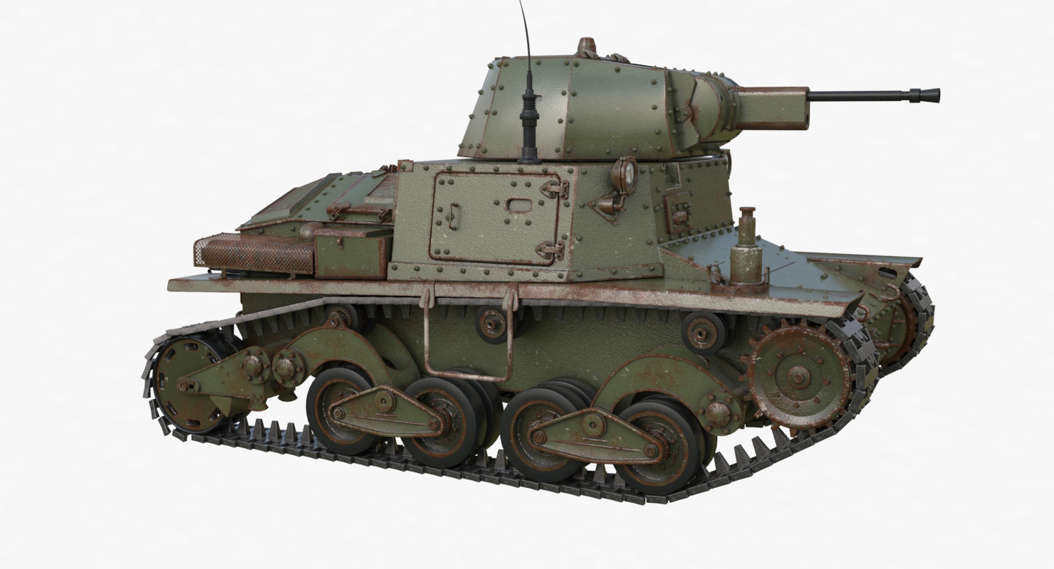 Tank L6 40 Green Ansaldo Fiat Italian Vray 3D model_40