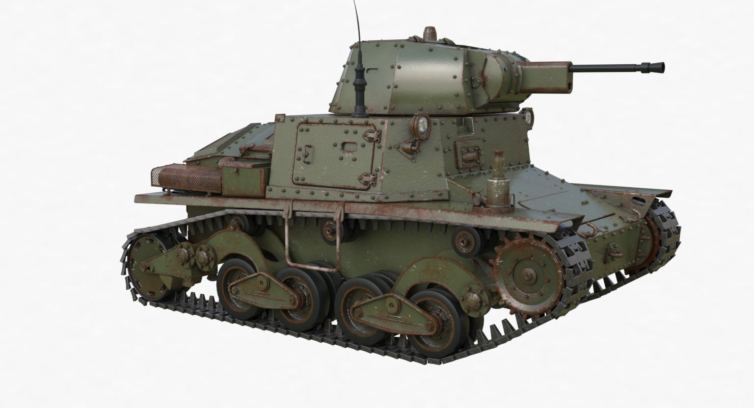 Tank L6 40 Green Ansaldo Fiat Italian Vray 3D model_41