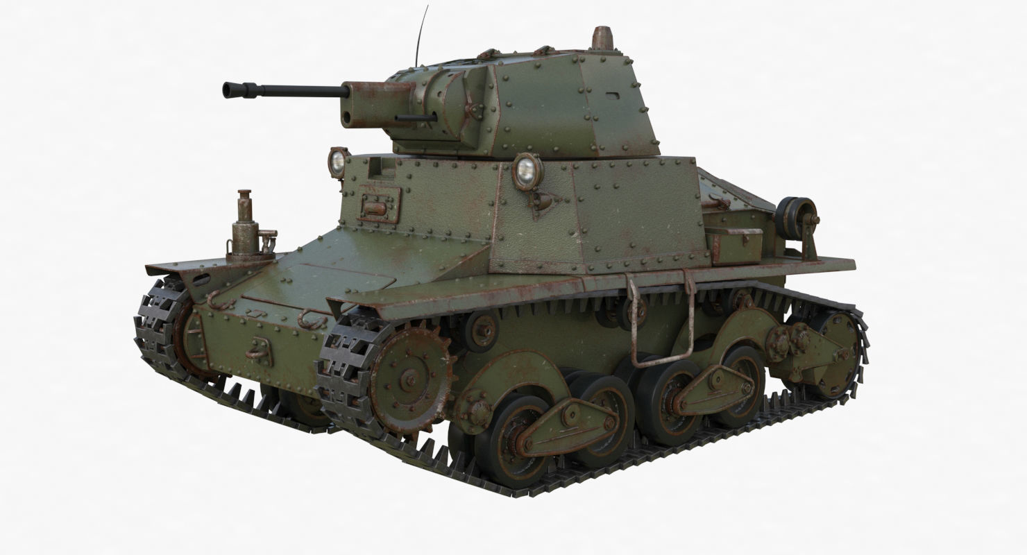 Tank L6 40 Green Ansaldo Fiat Italian Vray 3D model_30