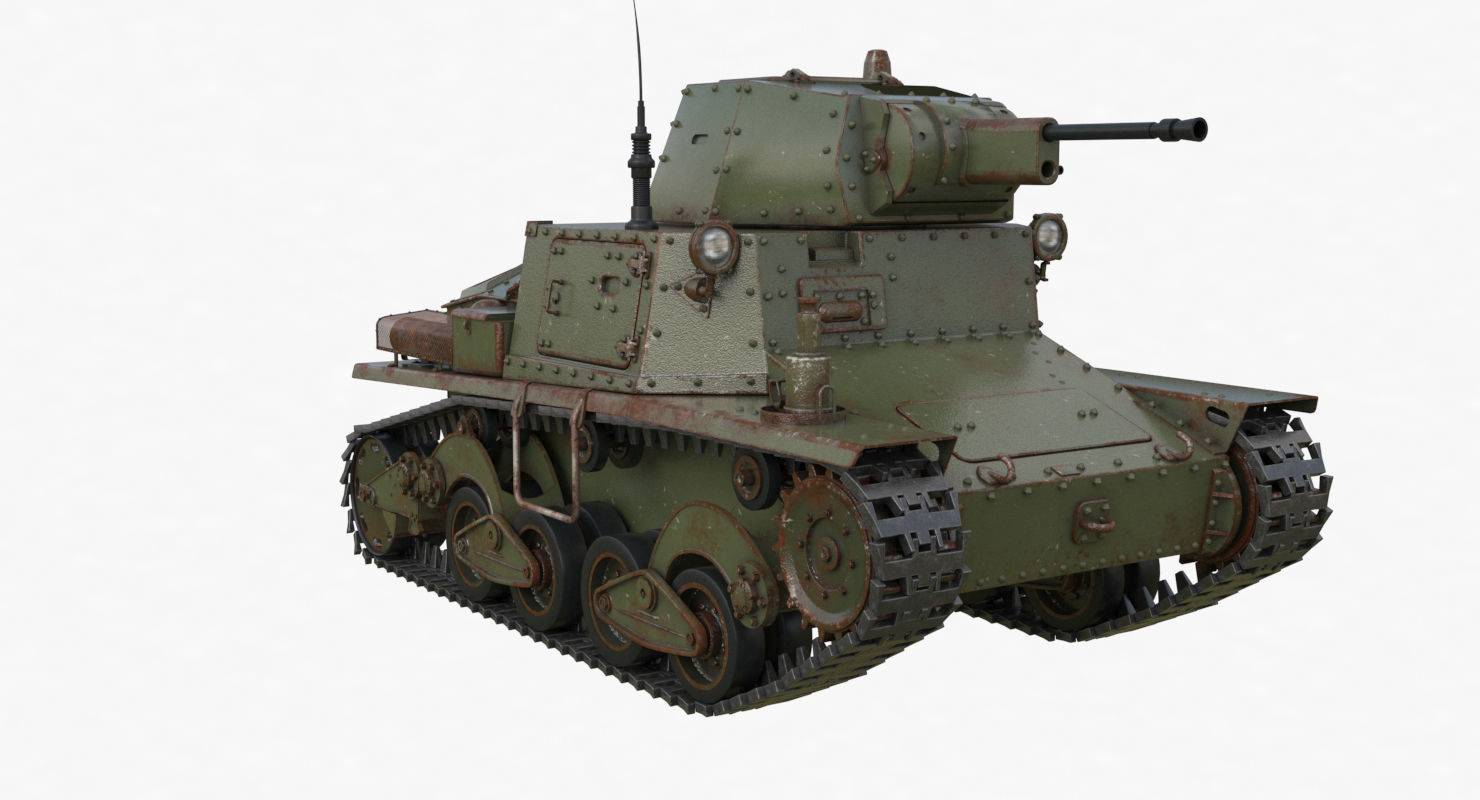 Tank L6 40 Green Ansaldo Fiat Italian Vray 3D model_38