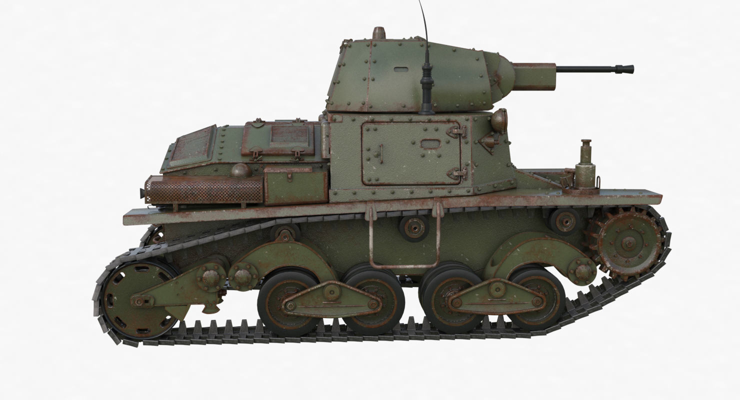 Tank L6 40 Green Ansaldo Fiat Italian Vray 3D model_43