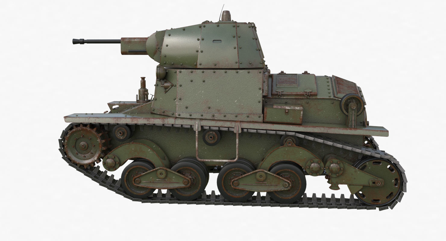 Tank L6 40 Green Ansaldo Fiat Italian Vray 3D model_60