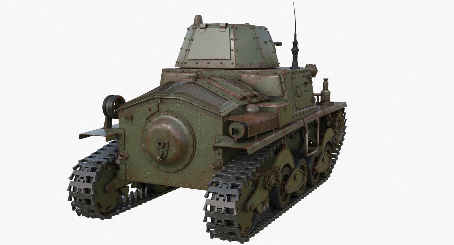Tank L6 40 Green Ansaldo Fiat Italian Vray 3D model_49
