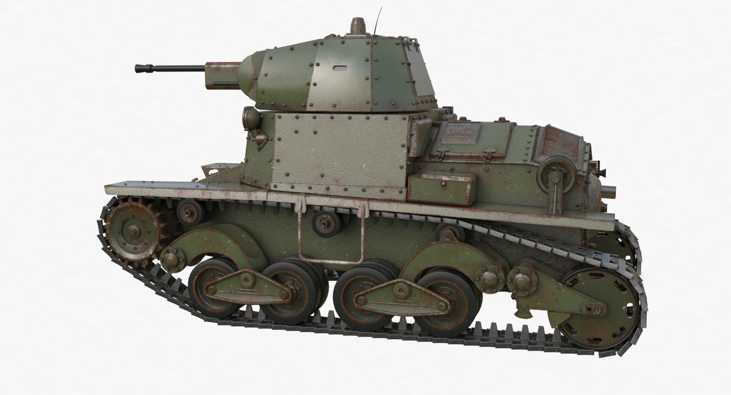 Tank L6 40 Green Ansaldo Fiat Italian Vray 3D model_59