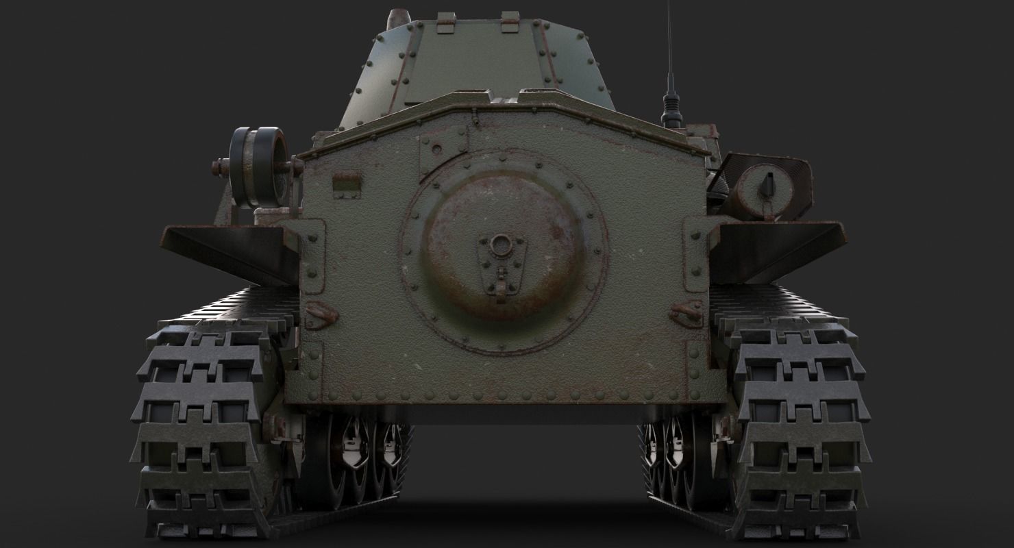 Tank L6 40 Green Ansaldo Fiat Italian Vray 3D model_6