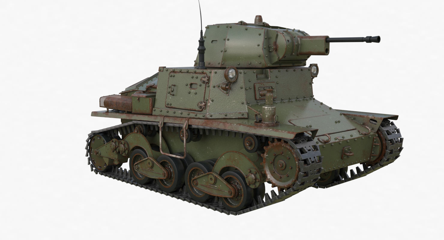 Tank L6 40 Green Ansaldo Fiat Italian Vray 3D model_39