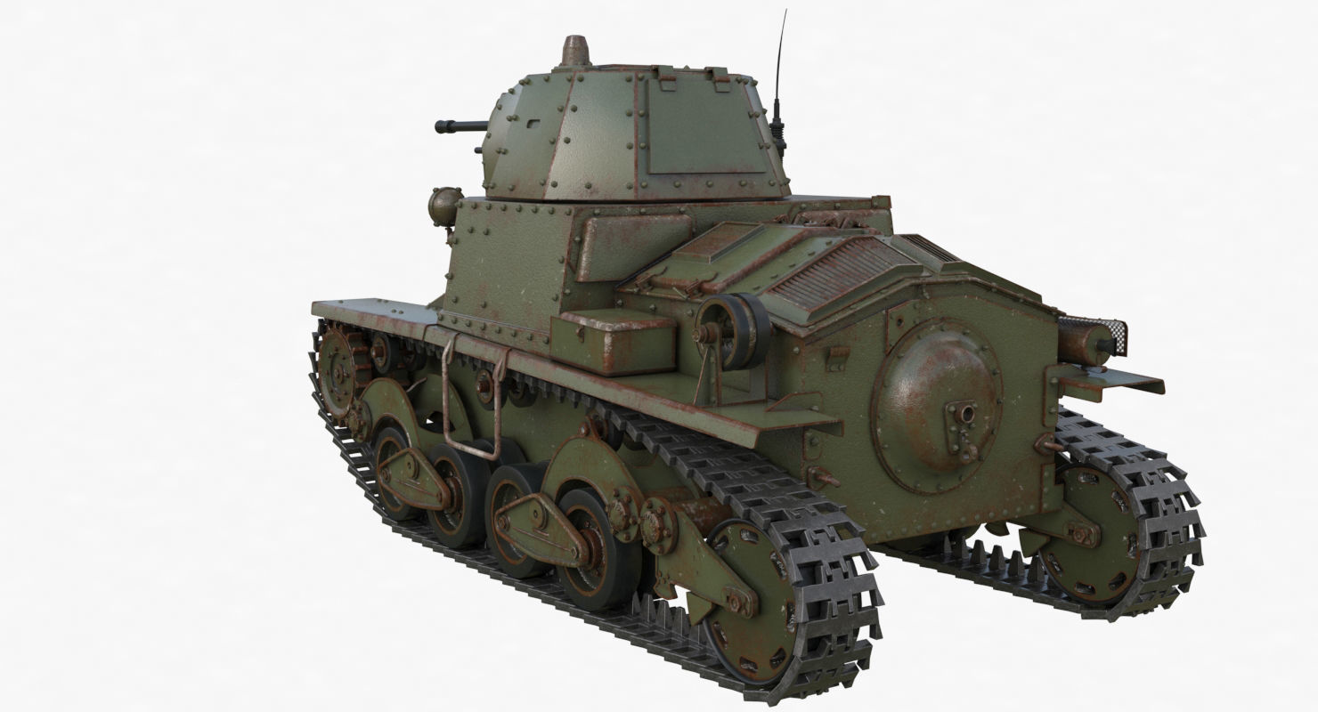 Tank L6 40 Green Ansaldo Fiat Italian Vray 3D model_55