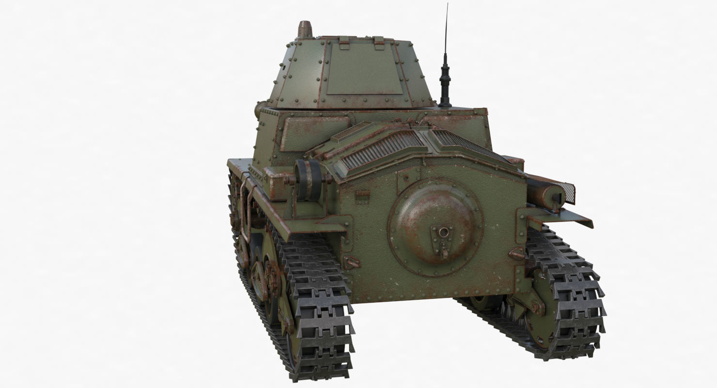 Tank L6 40 Green Ansaldo Fiat Italian Vray 3D model_53