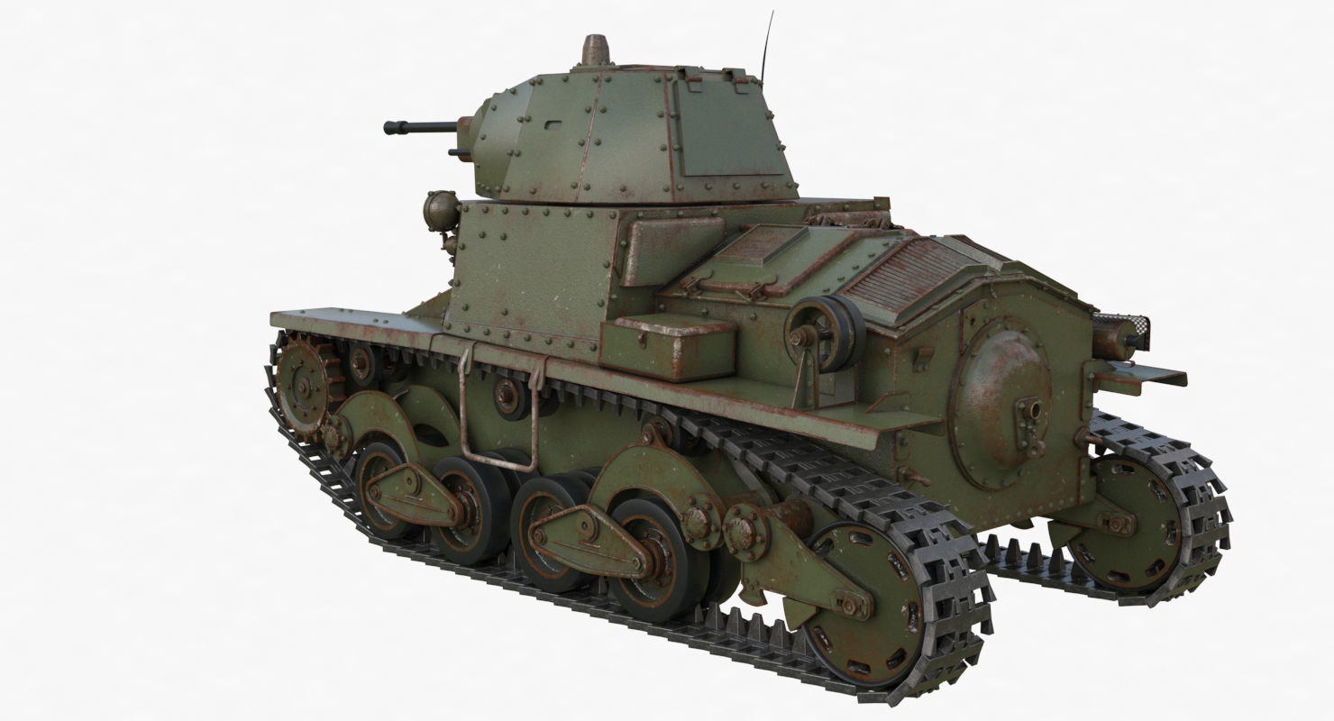 Tank L6 40 Green Ansaldo Fiat Italian Vray 3D model_56