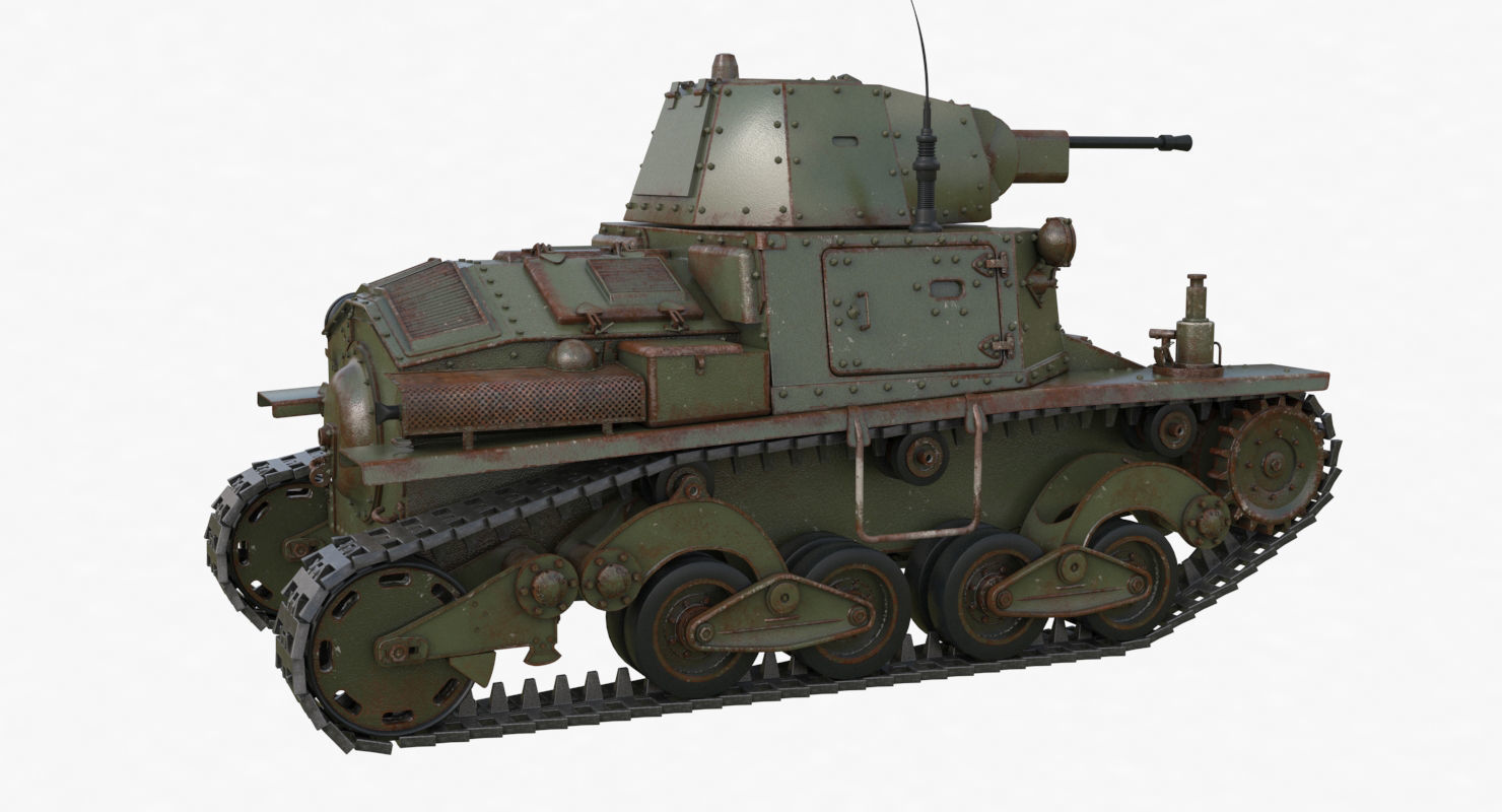 Tank L6 40 Green Ansaldo Fiat Italian Vray 3D model_44