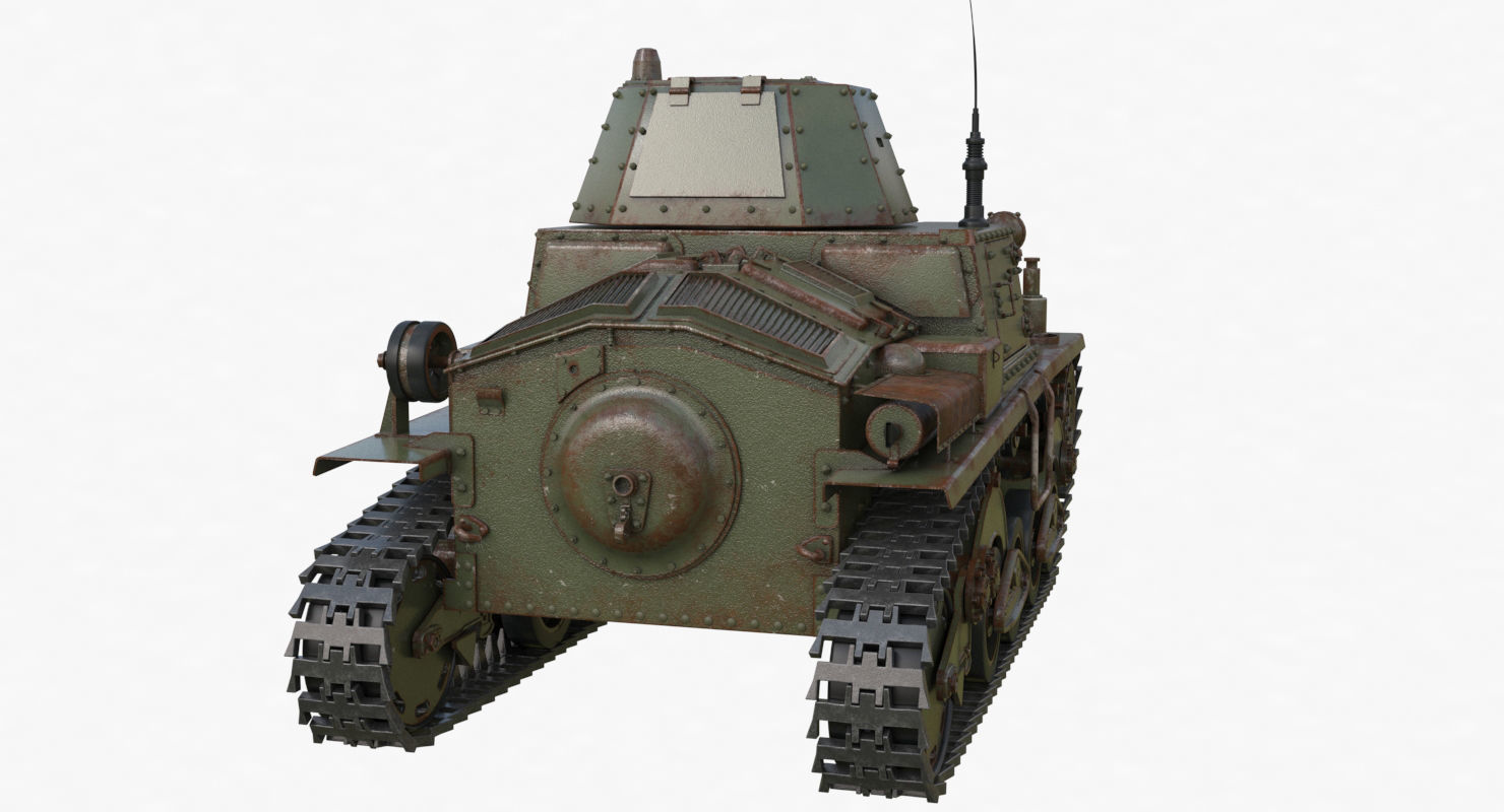 Tank L6 40 Green Ansaldo Fiat Italian Vray 3D model_50