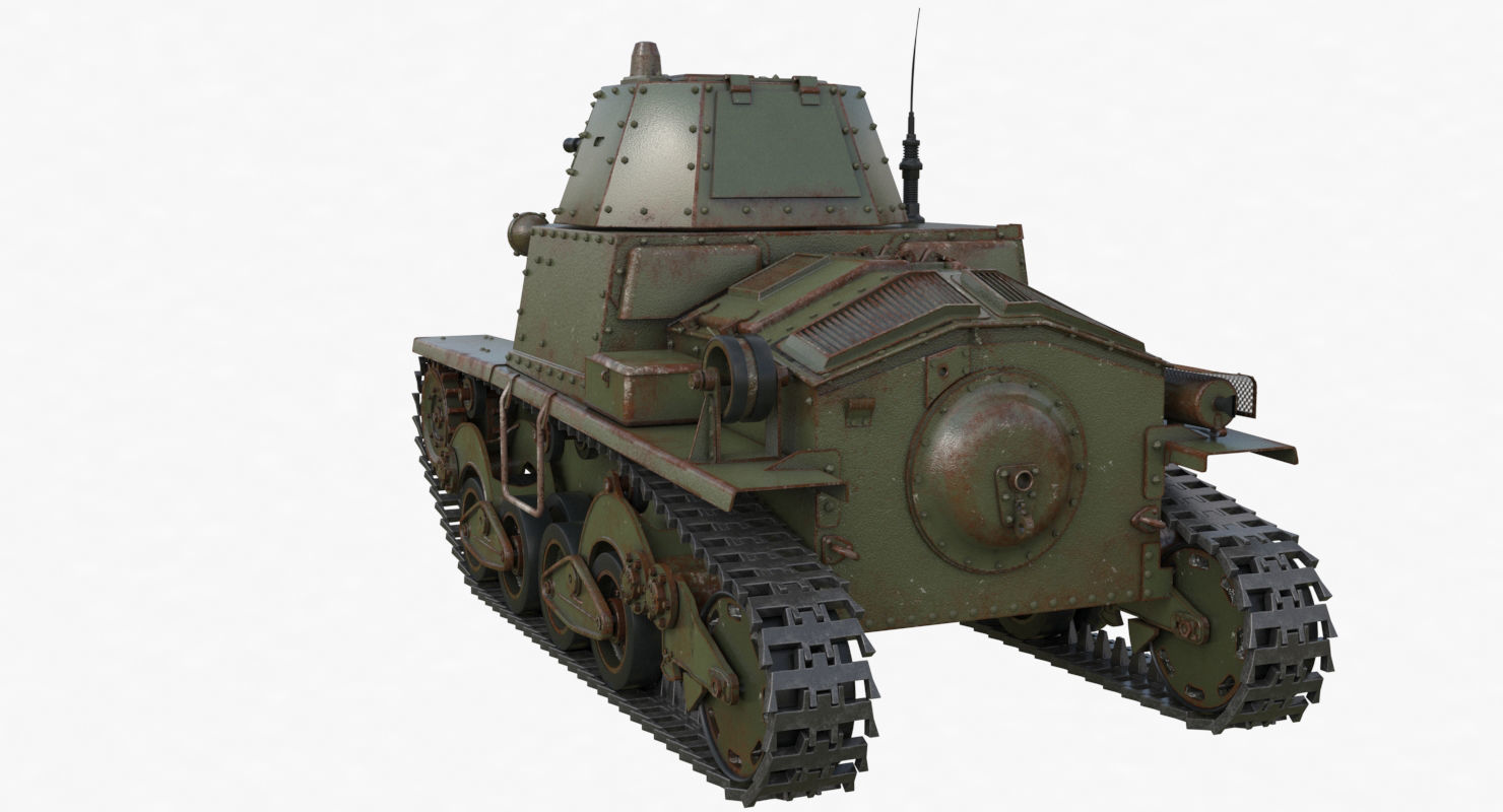 Tank L6 40 Green Ansaldo Fiat Italian Vray 3D model_54