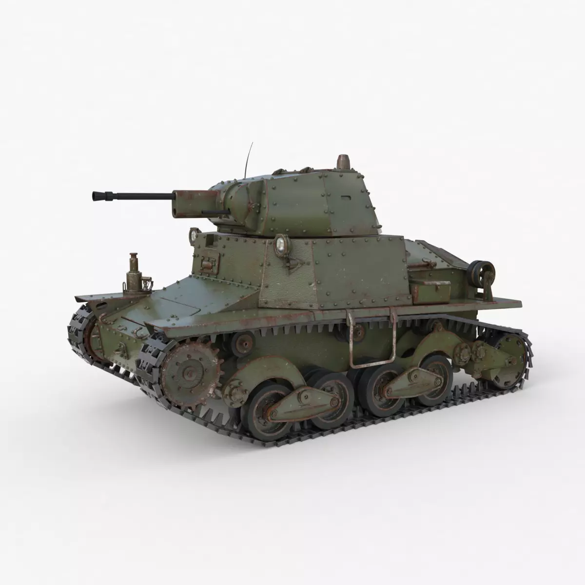 Tank L6 40 Green Ansaldo Fiat Italian Vray 3D model_0