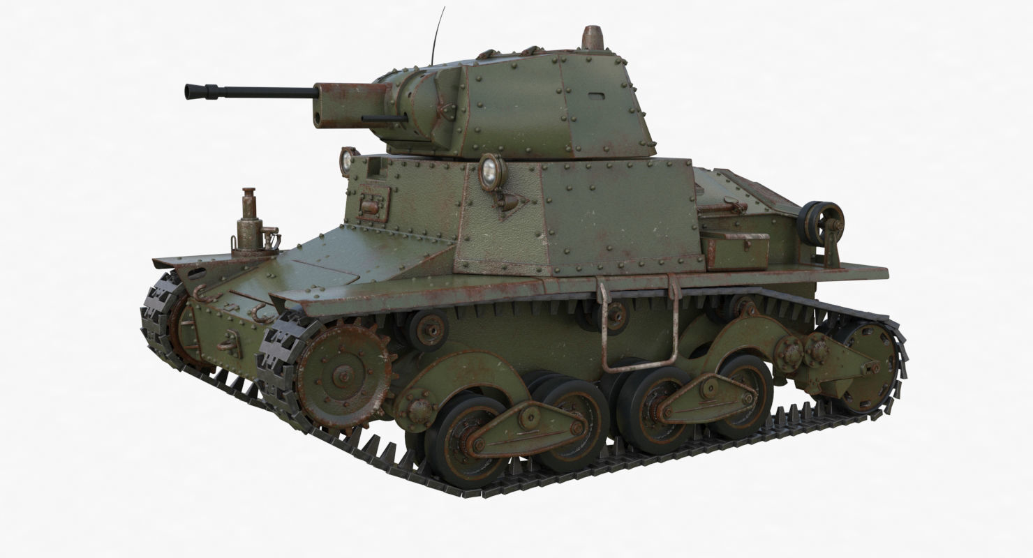 Tank L6 40 Green Ansaldo Fiat Italian Vray 3D model_29