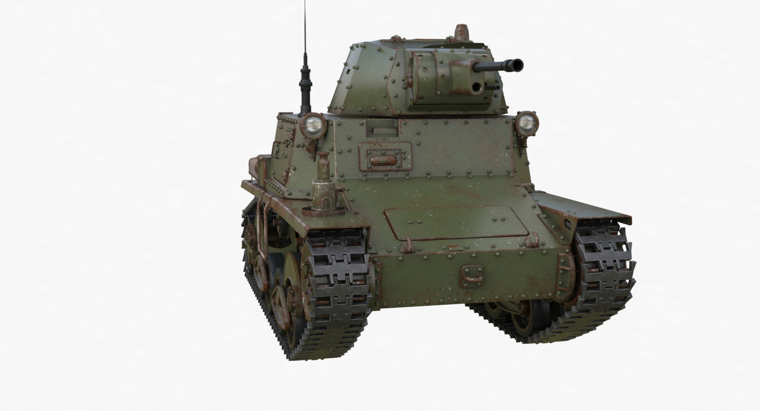 Tank L6 40 Green Ansaldo Fiat Italian Vray 3D model_37