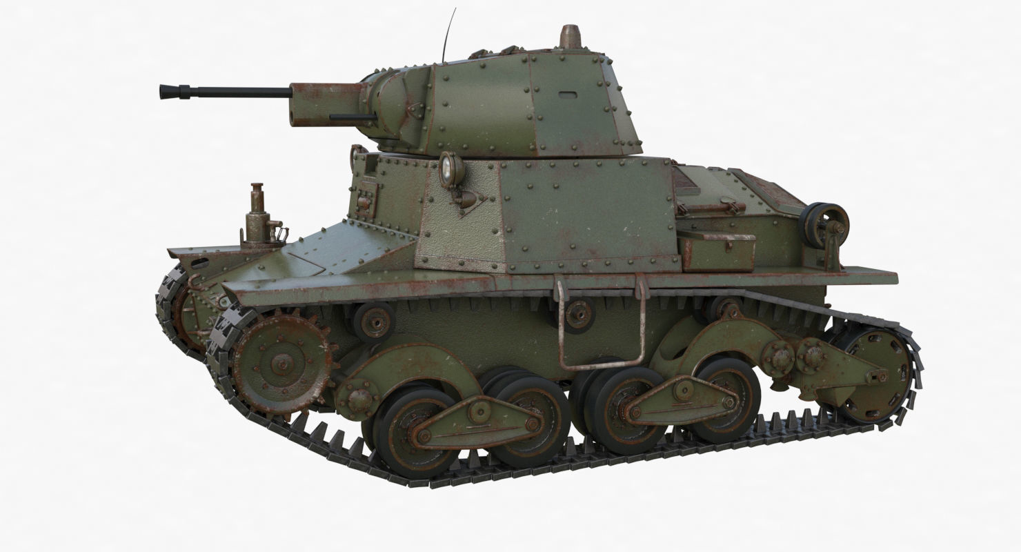 Tank L6 40 Green Ansaldo Fiat Italian Vray 3D model_62
