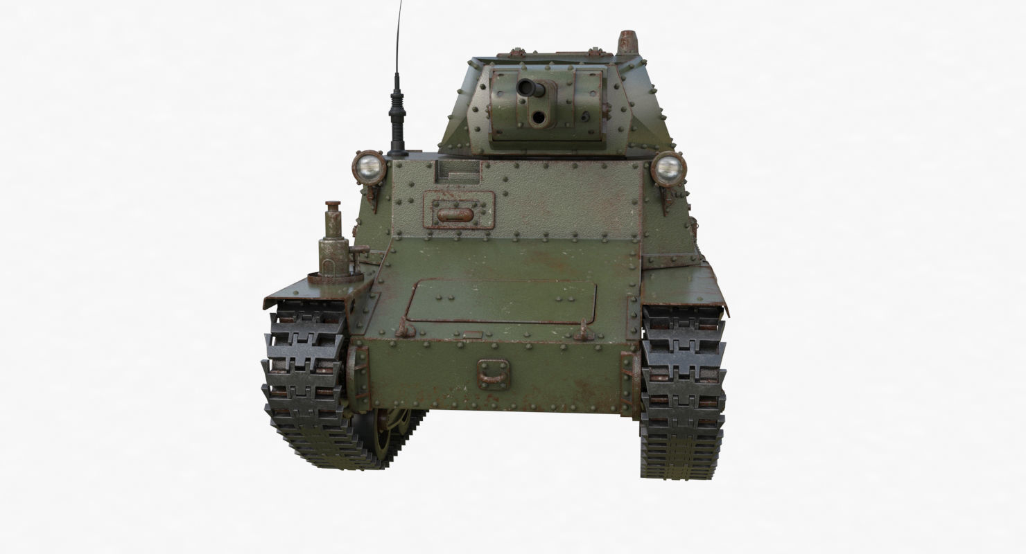 Tank L6 40 Green Ansaldo Fiat Italian Vray 3D model_31