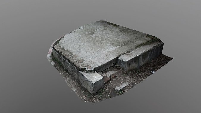 Old Abandoned Staircase Porch Low-poly 3D model