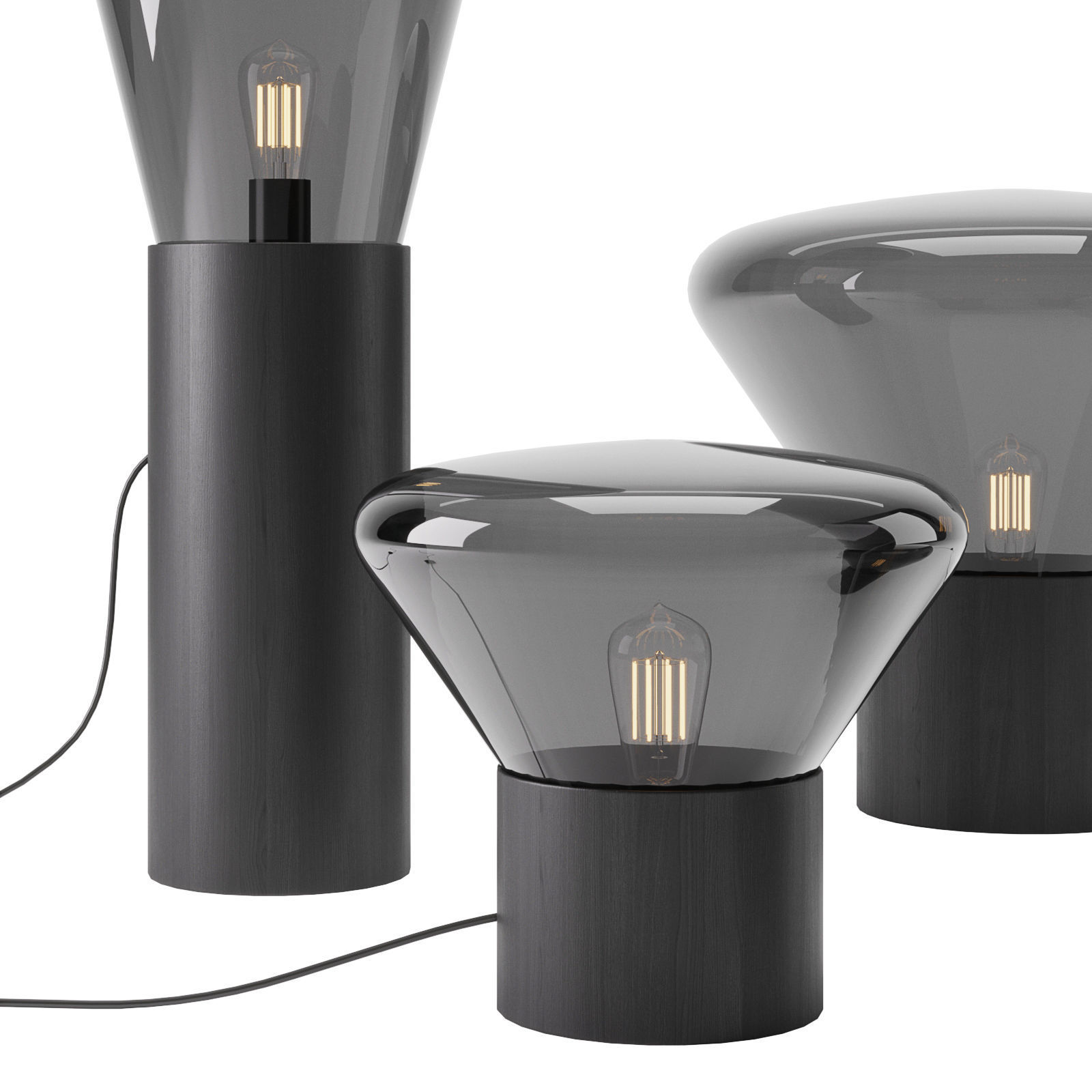 Muffins Black Oak Lamp by Brokis 3D model_4