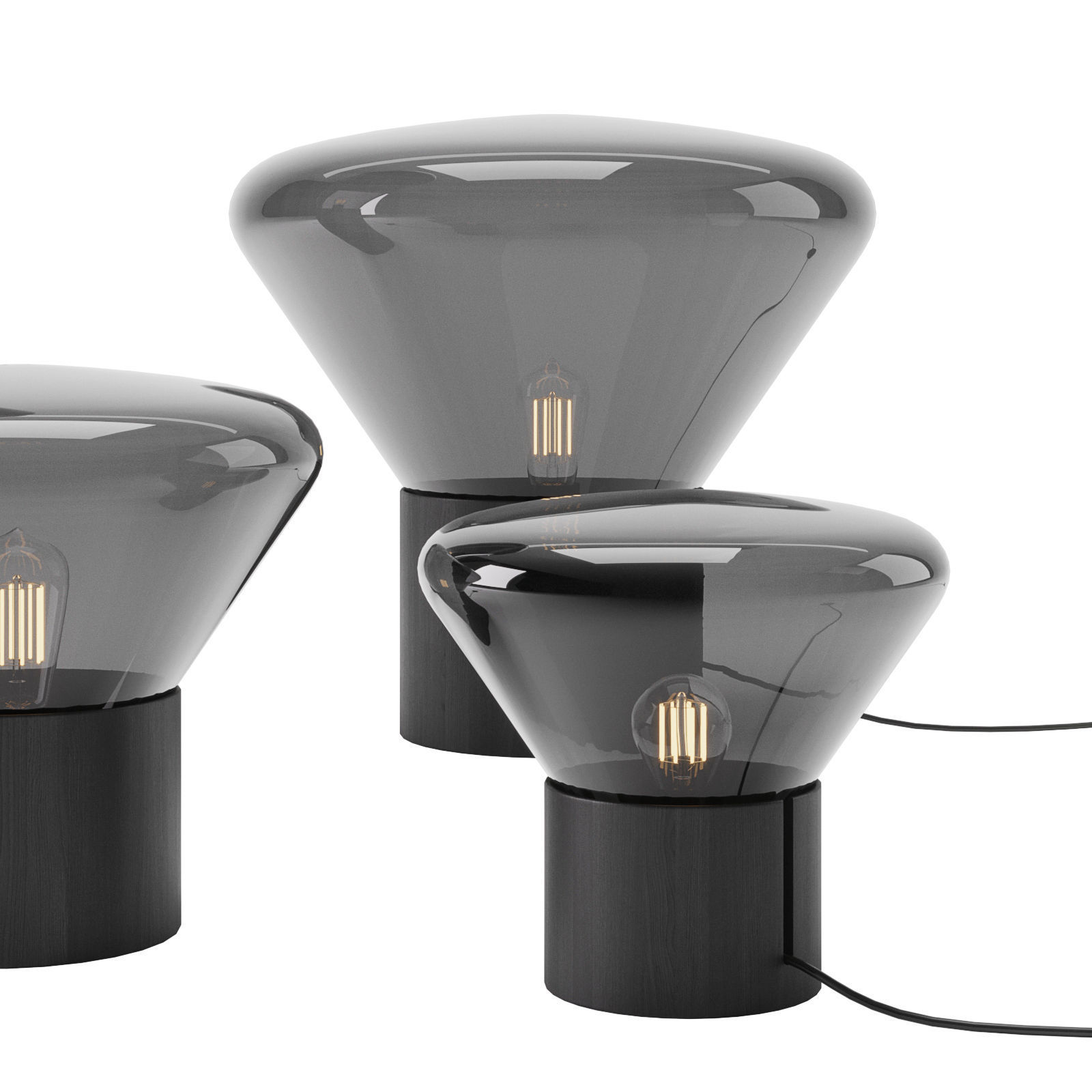 Muffins Black Oak Lamp by Brokis 3D model_3