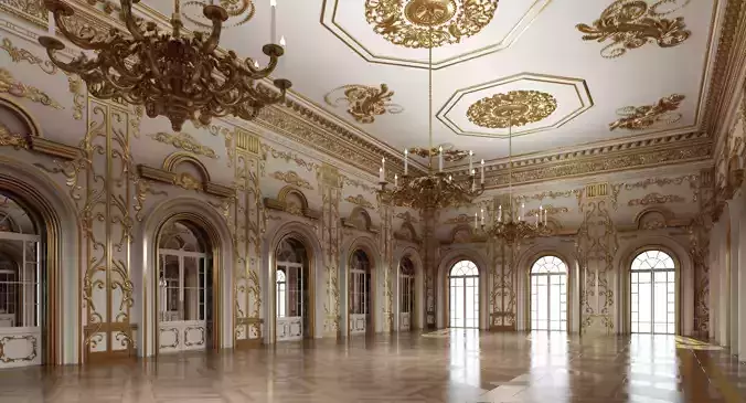 Classic Interior Scene 333 3D model