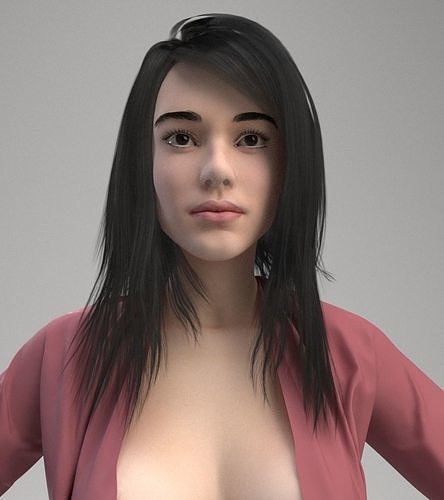 beautiful naked  Girl Low-poly 3D model