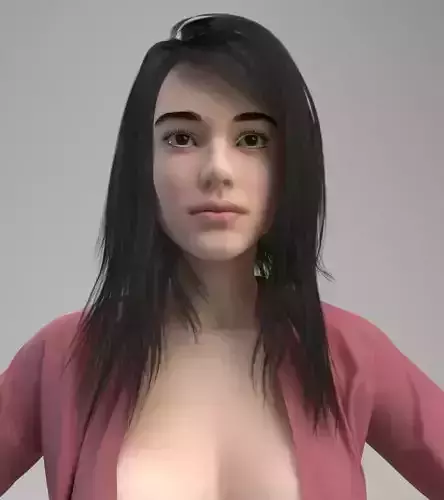 beautiful naked  Girl Low-poly 3D model