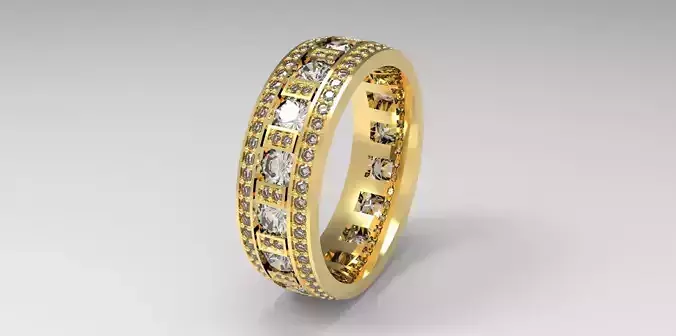 ring with beautiful stones unique 3D model