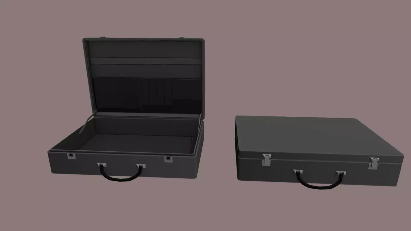 Black suitcase bag case Low-poly 3D model
